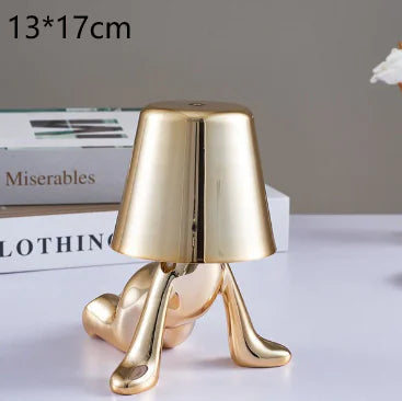 Modern Bedside Light Cute Golden Man Cordless Night Light - KENDRI SHOP