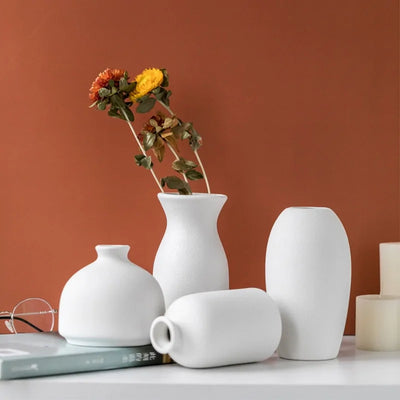 Mediterranean Frosted Ceramic Vase - KENDRI SHOP