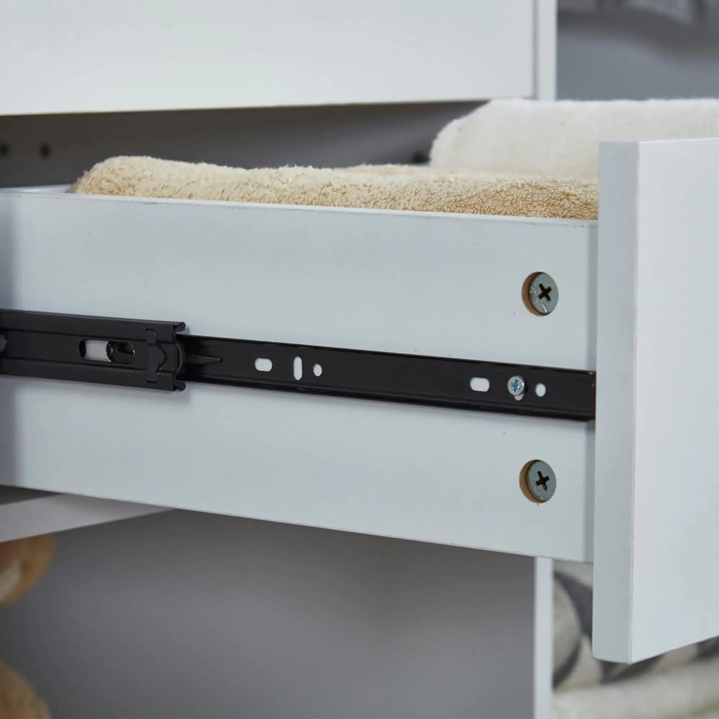 305 GreyCloset System: Walk-in Closet Organizer System with 4 Drawers Closet Kit with Shelves Hanging Rod Metal Handles Built-in Storage Organization 31.5"W x 15.7"D x 70.8"H - KENDRI SHOP