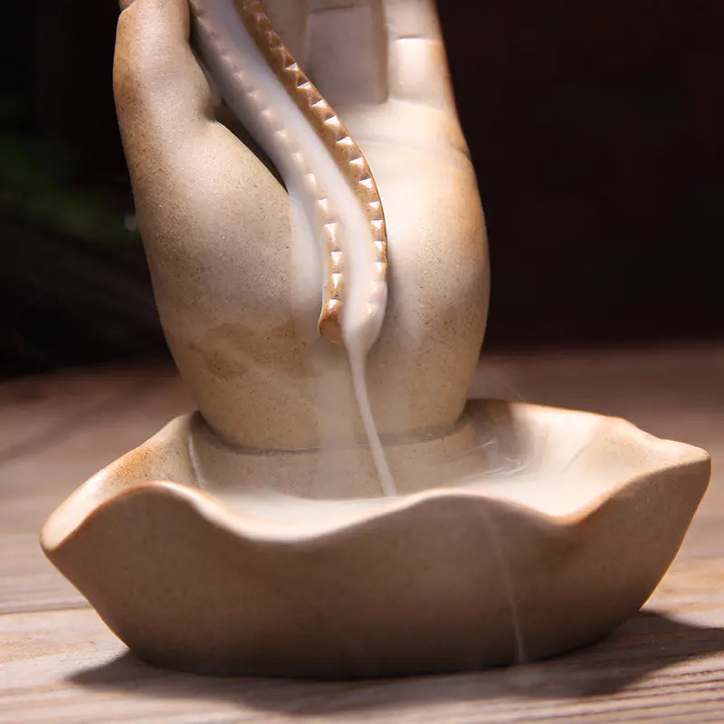 Creative Ceramic Backflow Incense Burner with Lotus - KENDRI SHOP