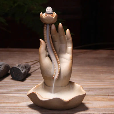 Creative Ceramic Backflow Incense Burner with Lotus - KENDRI SHOP