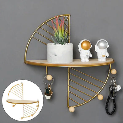 Metal Wire and Wood Floating Wall Storage Shelves - KENDRI SHOP