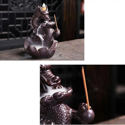 Ceramic Dragon Incense Burner - KENDRI SHOP