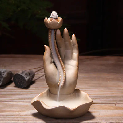 Creative Ceramic Backflow Incense Burner with Lotus - KENDRI SHOP