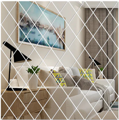 3D Adhesive Mirror Set with Acrylic Decorative Panels - KENDRI SHOP
