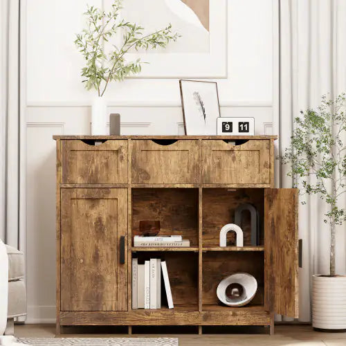 Storage Cabinets,Wooden Floor Cabinet,with Drawers And Shelves Storage Cabinets,Accent Cabinet For Living Room,Bedroom,Bathroom Furniture Home Decor - KENDRI SHOP
