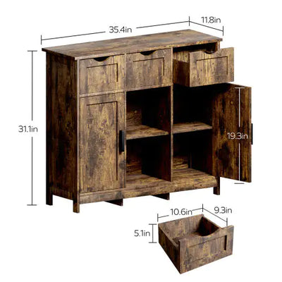 Storage Cabinets,Wooden Floor Cabinet,with Drawers And Shelves Storage Cabinets,Accent Cabinet For Living Room,Bedroom,Bathroom Furniture Home Decor - KENDRI SHOP