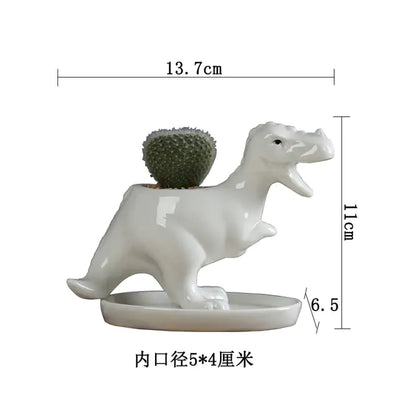 Ceramic Dinosaur Succulent Planter - KENDRI SHOP