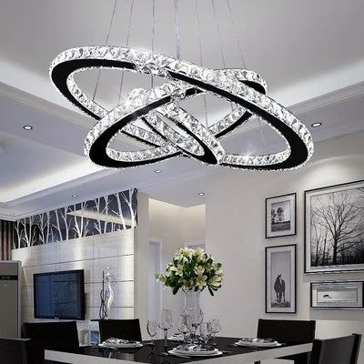 Stainless Steel Ring Crystal Chandelier - KENDRI SHOP