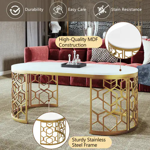 Oval Shaped Coffee Table - KENDRI SHOP