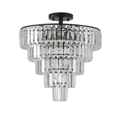 Large Black Crystal Chandelier, Contemporary Style Chandelier, Dining Room, Living Room, Bedroom - Bulb Not Included  Unavailable Platforms- Temu - KENDRI SHOP