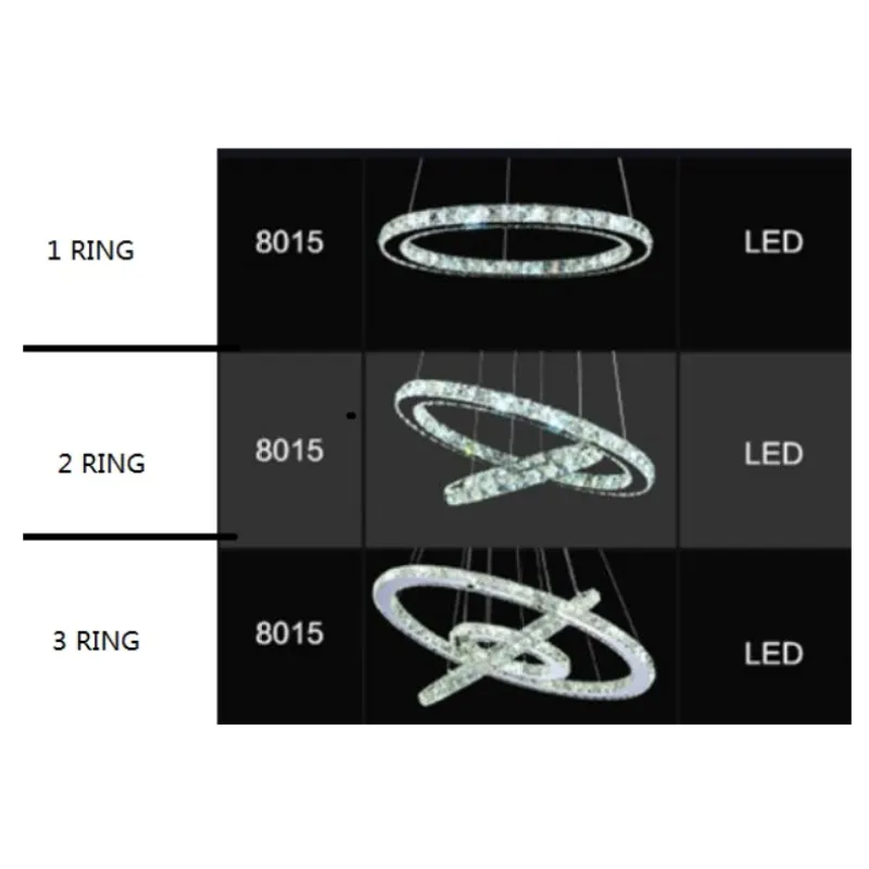 Stainless Steel Ring Crystal Chandelier - KENDRI SHOP