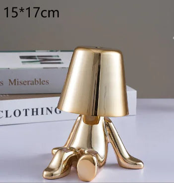 Modern Bedside Light Cute Golden Man Cordless Night Light - KENDRI SHOP