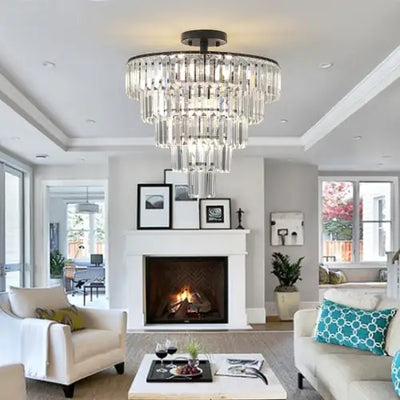 Large Black Crystal Chandelier, Contemporary Style Chandelier, Dining Room, Living Room, Bedroom - Bulb Not Included  Unavailable Platforms- Temu - KENDRI SHOP