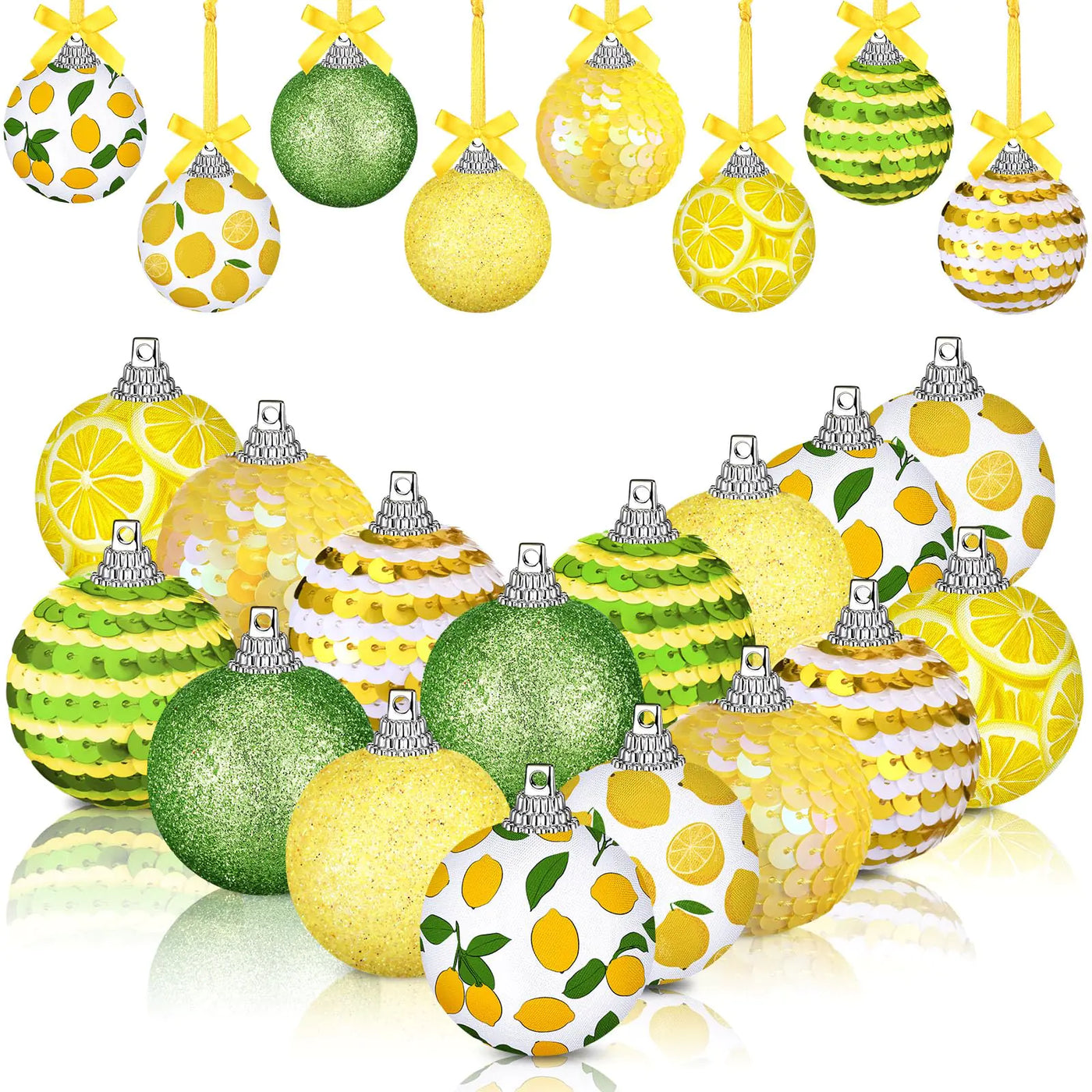 16 Pcs Summer Lemon Hanging Ornaments Christmas Fruit Hangin