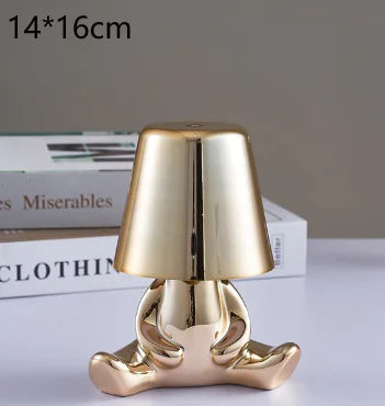 Modern Bedside Light Cute Golden Man Cordless Night Light - KENDRI SHOP