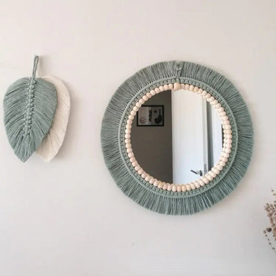 Nordic Hand-Woven Decorative Hanging Mirror - KENDRI SHOP