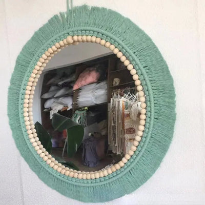 Nordic Hand-Woven Decorative Hanging Mirror - KENDRI SHOP