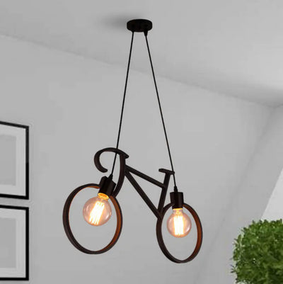 Nordic Modern Minimalist Double-Head Bicycle Pendant Light - KENDRI SHOP