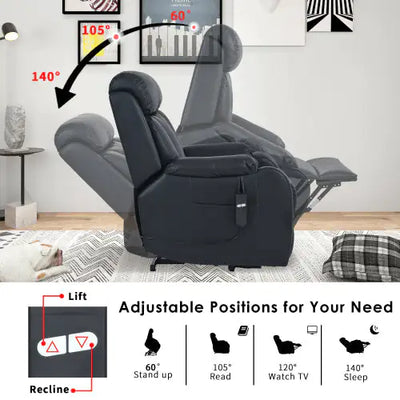 Electric Lift Recliners, PU Recliners For The Elderly, Home Theater Seats, Living Room Chairs, Side Bags, Remote Controls - KENDRI SHOP