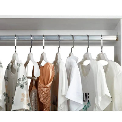 White Wood Closet System Storage Stand-Alone Wardrobe with 4 Drawers Closet Organizer Armoires and Wardrobeswith Hanging Rod 31.5"W x 15.7"D x 70.8"H - KENDRI SHOP