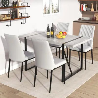Modern Dining Table, 55 Inch Kitchen Table For 4 People, Rectangular Dinner Table For Dining Room, Home Office, Living Room Furniture, Easy Assembly, - KENDRI SHOP