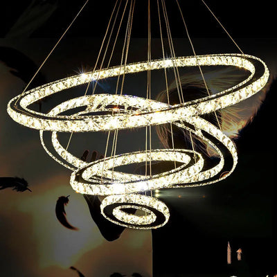 Stainless Steel Ring Crystal Chandelier - KENDRI SHOP