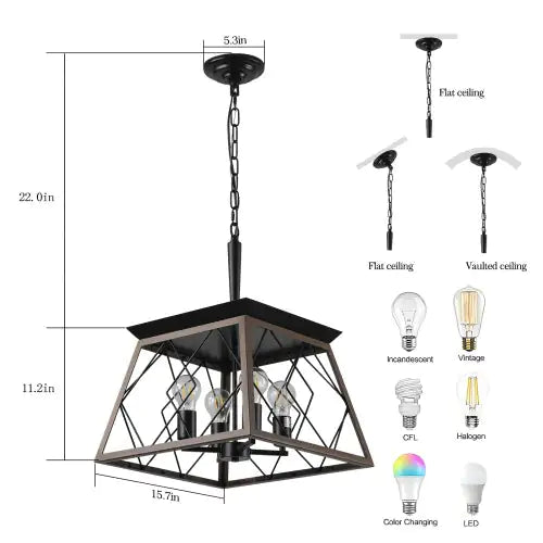 Farmhouse Chandelier 4 Lights Vintage Antique Chandelier Lamps -no Bulbs-Unusable Platform - Temu - KENDRI SHOP
