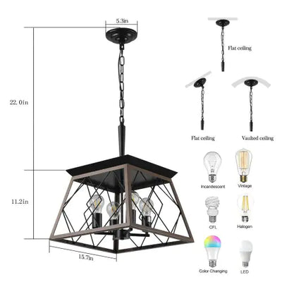 Farmhouse Chandelier 4 Lights Vintage Antique Chandelier Lamps -no Bulbs-Unusable Platform - Temu - KENDRI SHOP