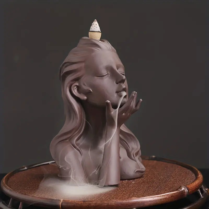 Ceramic Sandalwood Backflow Incense Burner (1pc) - KENDRI SHOP