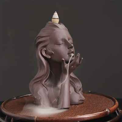 Ceramic Sandalwood Backflow Incense Burner (1pc) - KENDRI SHOP