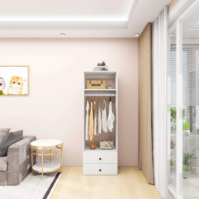 A2 Modular Wooden Closet Organizer System,Clothes Organizer, Closet System with 1 Closet Shelves, Closet Organizer System with 2 Closet Drawers for Clothes Storage, Walk in Closet Organizers and Storage, Closet(24"W x 16"D x 71"H) - KENDRI SHOP