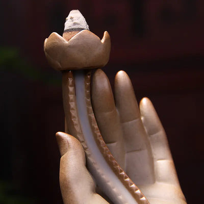 Creative Ceramic Backflow Incense Burner with Lotus - KENDRI SHOP