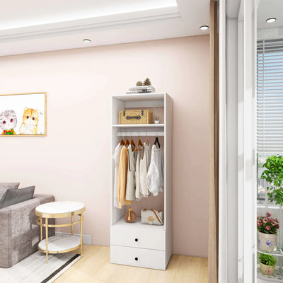 A2 Modular Wooden Closet Organizer System,Clothes Organizer, Closet System with 1 Closet Shelves, Closet Organizer System with 2 Closet Drawers for Clothes Storage, Walk in Closet Organizers and Storage, Closet(24"W x 16"D x 71"H) - KENDRI SHOP