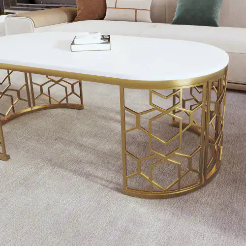 Oval Shaped Coffee Table - KENDRI SHOP