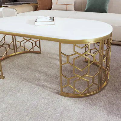 Oval Shaped Coffee Table - KENDRI SHOP