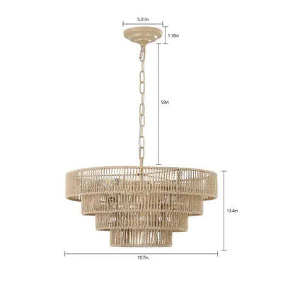 Bohemian Woven Chandelier -Unavailable Platform- Temu - KENDRI SHOP