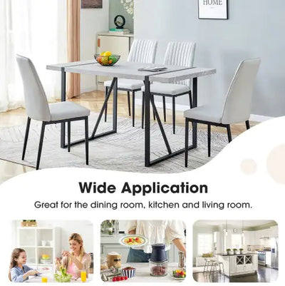 Modern Dining Table, 55 Inch Kitchen Table For 4 People, Rectangular Dinner Table For Dining Room, Home Office, Living Room Furniture, Easy Assembly, - KENDRI SHOP