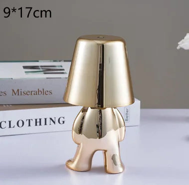 Modern Bedside Light Cute Golden Man Cordless Night Light - KENDRI SHOP