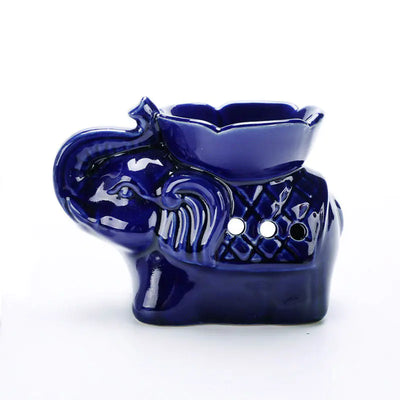 Lotus Ice Crack Elephant Aromatherapy Burner, Ceramic - KENDRI SHOP