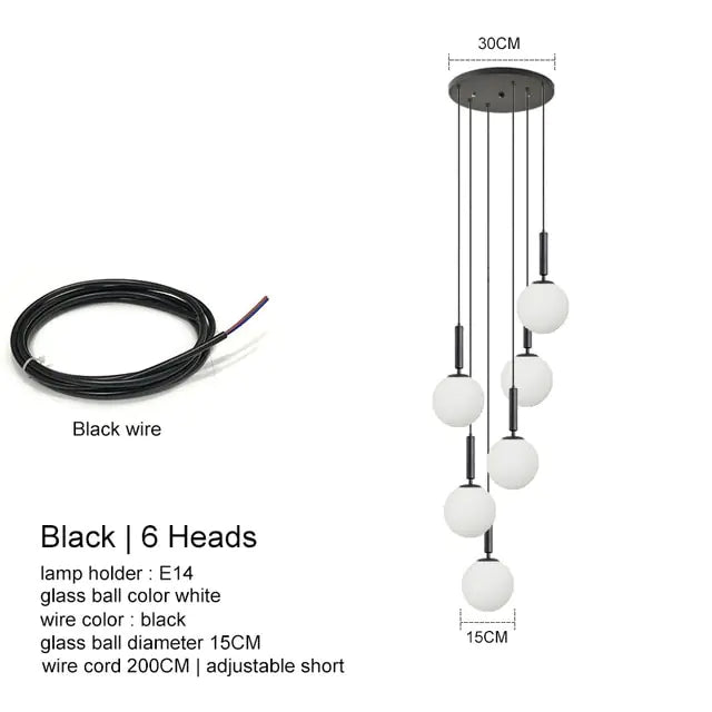 Modern Led Glass Ball Chandelier Lights - KENDRI SHOP