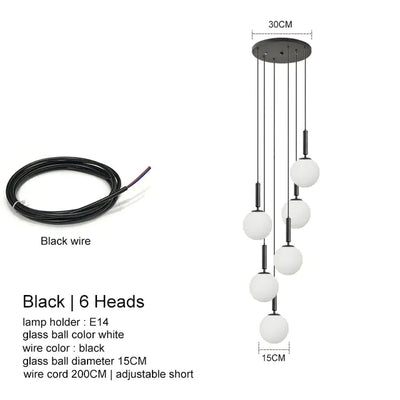 Modern Led Glass Ball Chandelier Lights - KENDRI SHOP