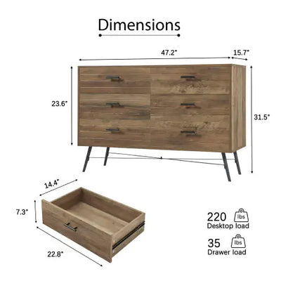 6-drawer Cabinet TV Stand - KENDRI SHOP