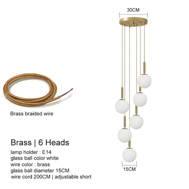 Modern Led Glass Ball Chandelier Lights - KENDRI SHOP