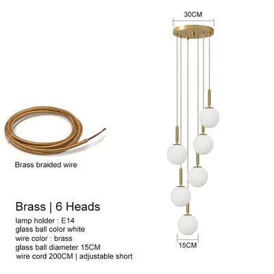 Modern Led Glass Ball Chandelier Lights - KENDRI SHOP