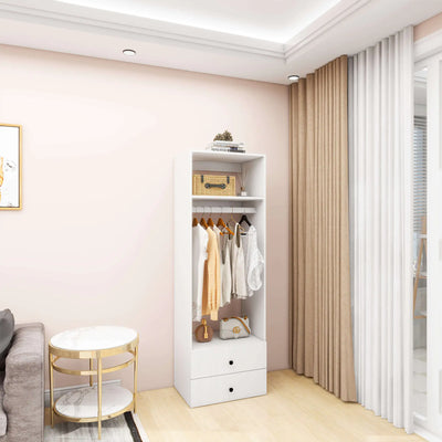 A2 Modular Wooden Closet Organizer System,Clothes Organizer, Closet System with 1 Closet Shelves, Closet Organizer System with 2 Closet Drawers for Clothes Storage, Walk in Closet Organizers and Storage, Closet(24"W x 16"D x 71"H) - KENDRI SHOP