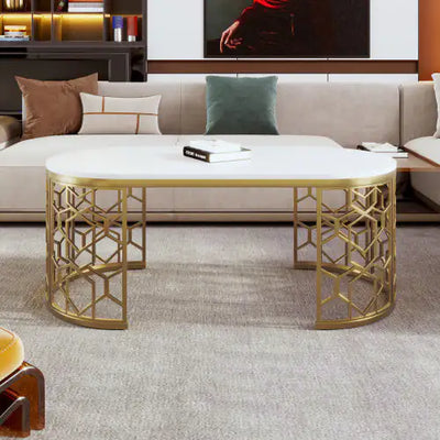 Oval Shaped Coffee Table - KENDRI SHOP