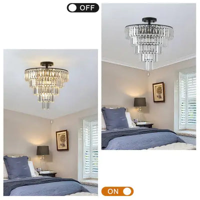 Large Black Crystal Chandelier, Contemporary Style Chandelier, Dining Room, Living Room, Bedroom - Bulb Not Included  Unavailable Platforms- Temu - KENDRI SHOP