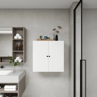 C2 Closet Shelves for bathroom,Wooden Closet System Modular With 2 Doors Shelves Wall Mount Organizer Modern Shelving for Walk in Closet Organization Bedroom Built in Clothes Storage 31.49''W x 16.04''D x 31.49''H - KENDRI SHOP
