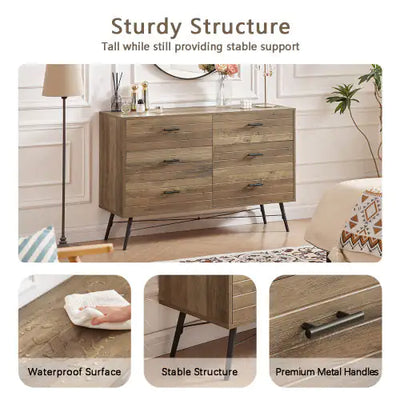 6-drawer Cabinet TV Stand - KENDRI SHOP